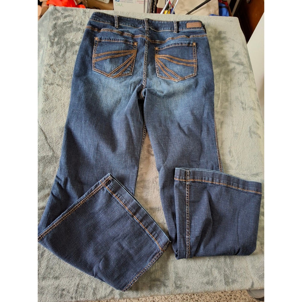 Shyanne Womens Bootcut Jeans Dark Wash Contrast Stitch Size 33 x 34L - Picture 9 of 12